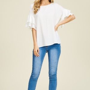 Tops - 5βοΈ rating Tiered Ruffle Sleeves Woven Top Tops - 5βοΈ rating Tiered Ruffle Sleeves Woven Top
